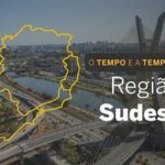 O TEMPO E A TEMPERATURA: domingo (10) chuvoso no Sudeste