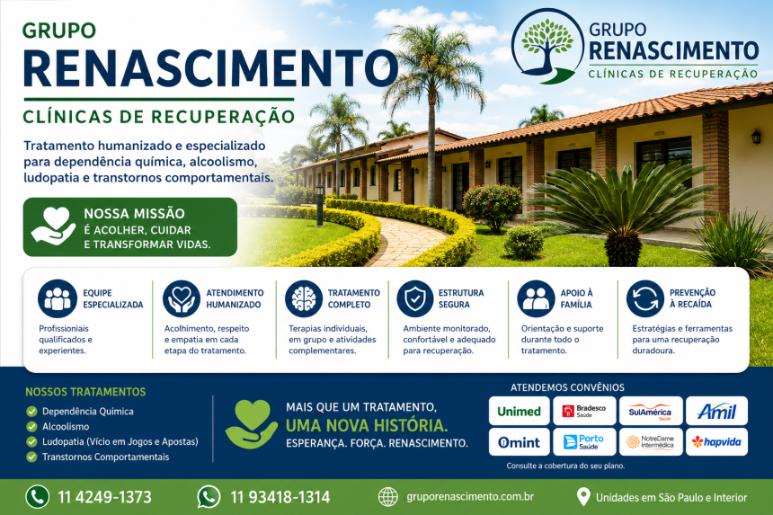 Aumento dos Casos de Dependência Química Reforça Importância do Tratamento Especializado, Aponta Grupo Renascimento