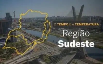 O TEMPO E A TEMPERATURA: domingo (12) com muitas nuvens e chuva isolada em áreas do Sudeste